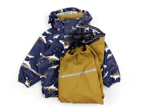 CeLaVi buckthorn brown regntøj bukser og jakke sharks